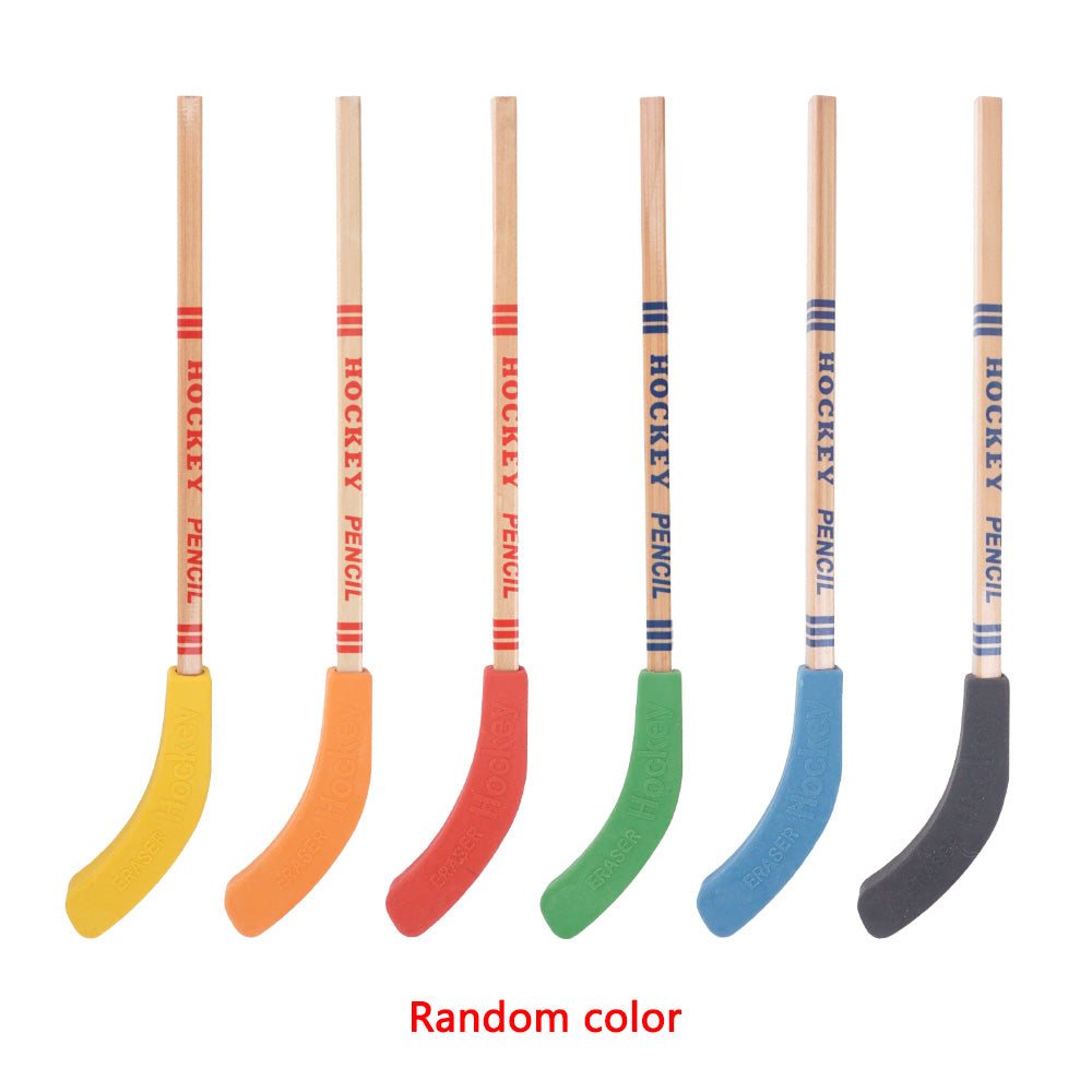 Christmas elf prop set with hockey stick pencil, puck eraser, and activity card for holiday elf scene display