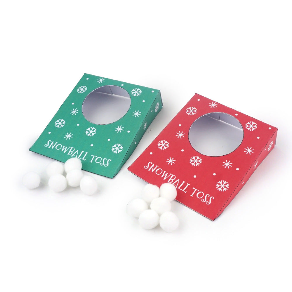 Christmas elf prop set with target boards, foam snowballs, and activity card for holiday elf scene display