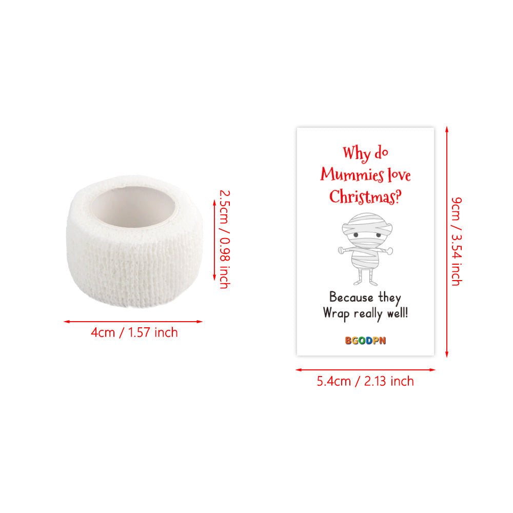 Christmas elf prop set with white wrap roll and activity card for a holiday elf scene display