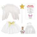 Christmas elf prop set with wings, skirt, star wand, tooth prop, star jar, and activity card for holiday elf scene display