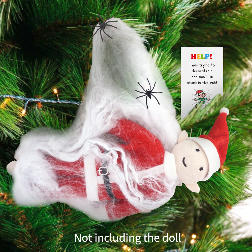 elf-stuck-in-web-holiday-scene-set - Christmas Elf Props | BGODPN