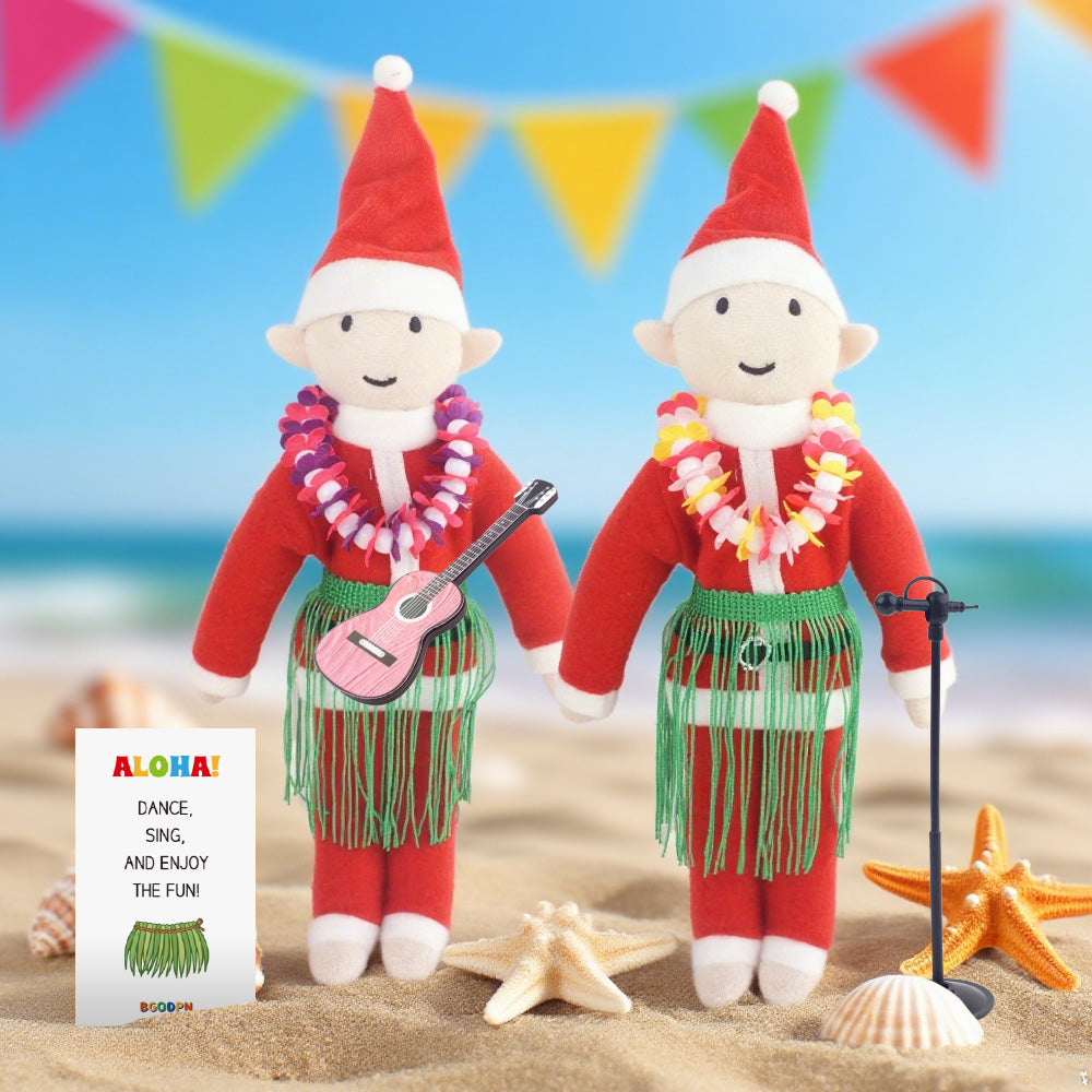 hula-elf-holiday-scene-set - Christmas Elf Props | BGODPN