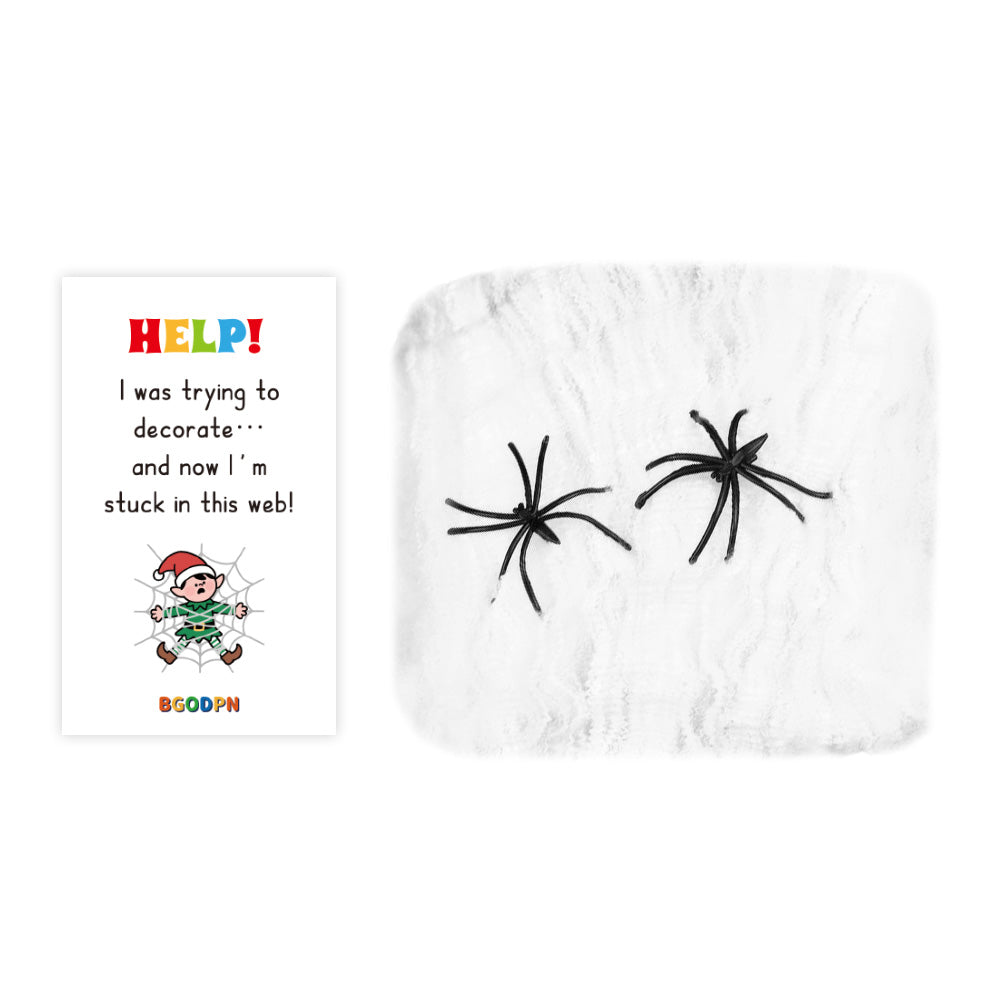 elf-stuck-in-web-holiday-scene-set - Christmas Elf Props | BGODPN
