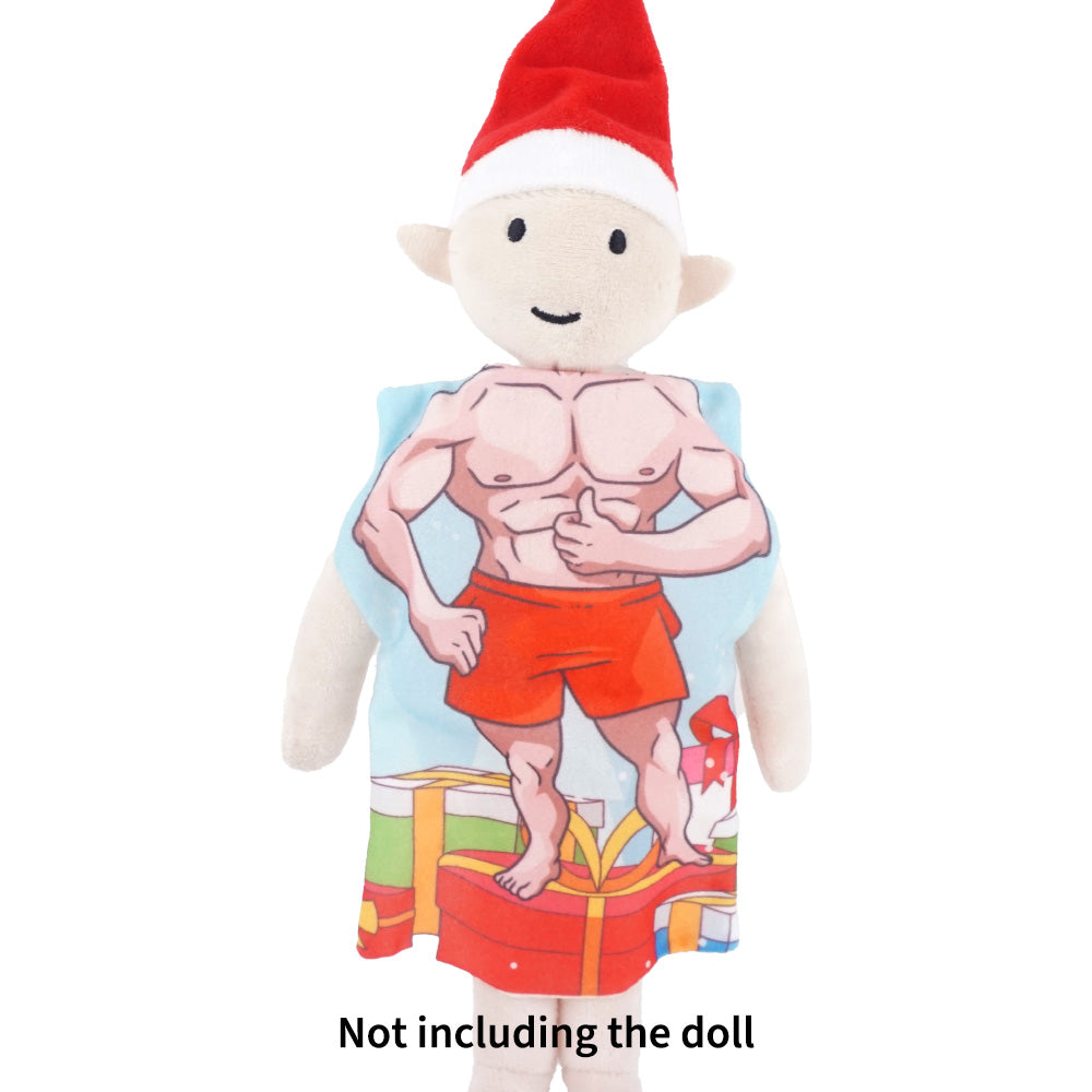 Elf Muscle Shirt Costume Set - Holiday Elf Props with Muscle Shirt Prop and Themed Activity Card