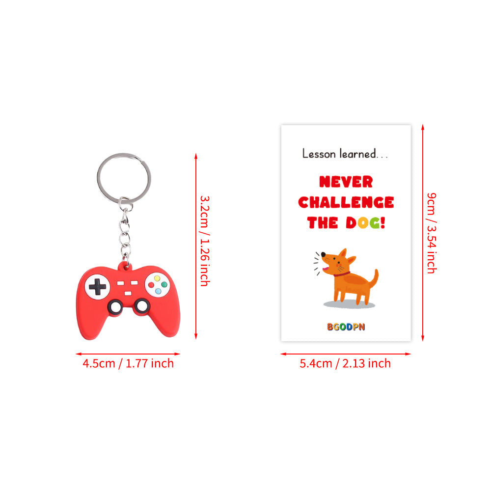 Christmas elf prop set with game controller keychain, bandage strips, and activity card for holiday elf scene display