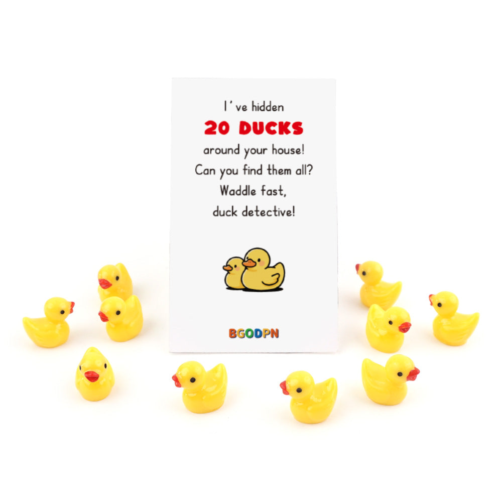 Christmas elf prop set with 20 mini duck figures and activity card for holiday elf scene display