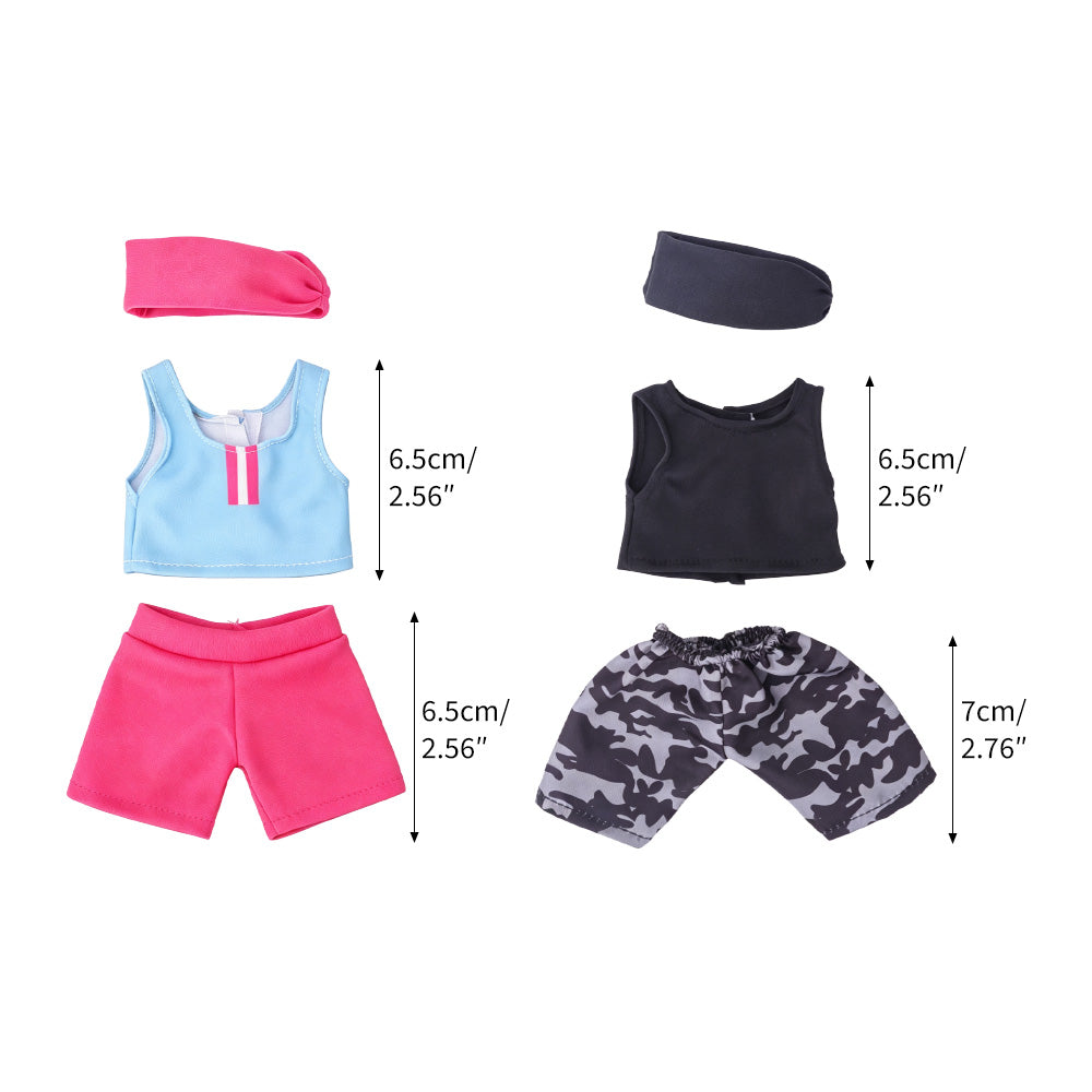 Christmas elf prop set with pink and black sports outfits, matching shorts, and headbands.