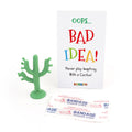 Christmas elf prop set with mini cactus, bandage strips, and activity card for holiday elf display