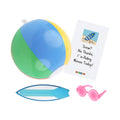 Beach Fun Set - Holiday Elf Props with Surfboard, Colorful Beach Ball and Sunglasses