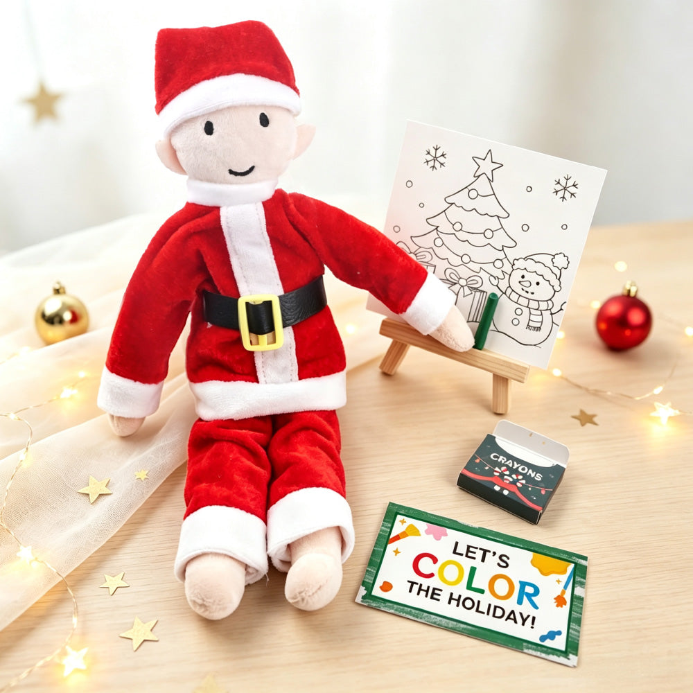 Christmas Coloring Activity Elf Prop Set