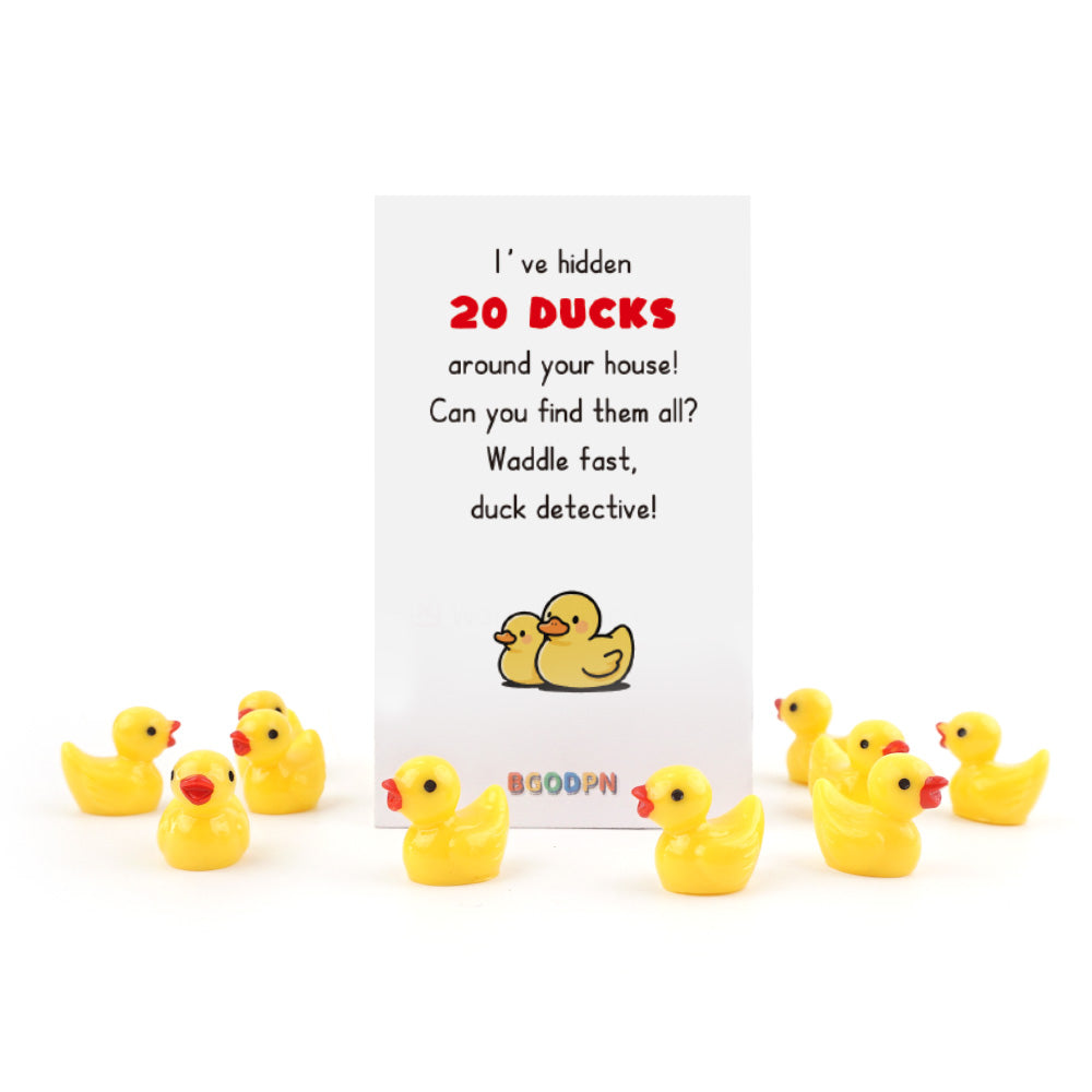 Christmas elf prop set with 20 mini duck figures and activity card for holiday elf scene display