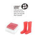 Christmas elf prop ink pad with elf boots and footprint activity card for a holiday elf scene display
