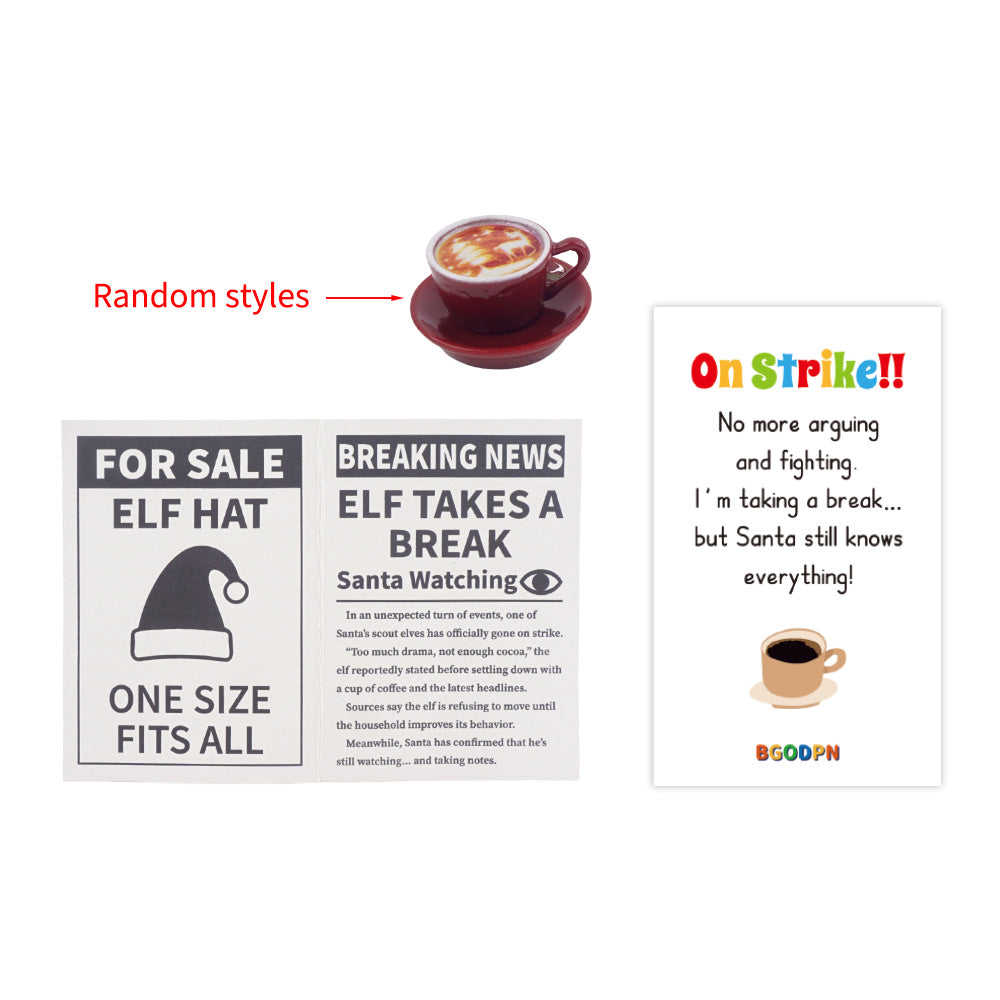 Coffee Break Elf Activity Set - Holiday Elf Props 
