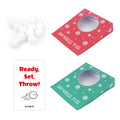 Christmas elf prop set with target boards, foam snowballs, and activity card for holiday elf scene display
