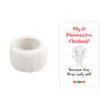 Christmas elf prop set with white wrap roll and activity card for a holiday elf scene display
